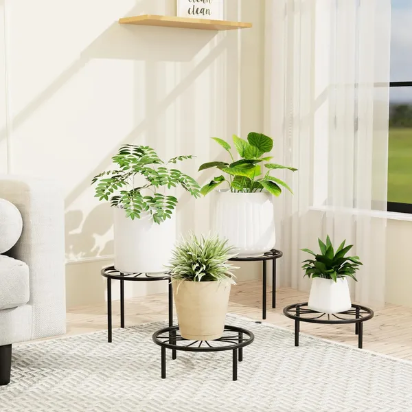 Weston_Crafts_Plant_Stand_Plant_Holder_-_Short_Plant_Riser_for_Garden_Courtyard,_Heavy_Duty_Flower_Stand_for_Multiple_Plant_Indoor_or_Outdoor.