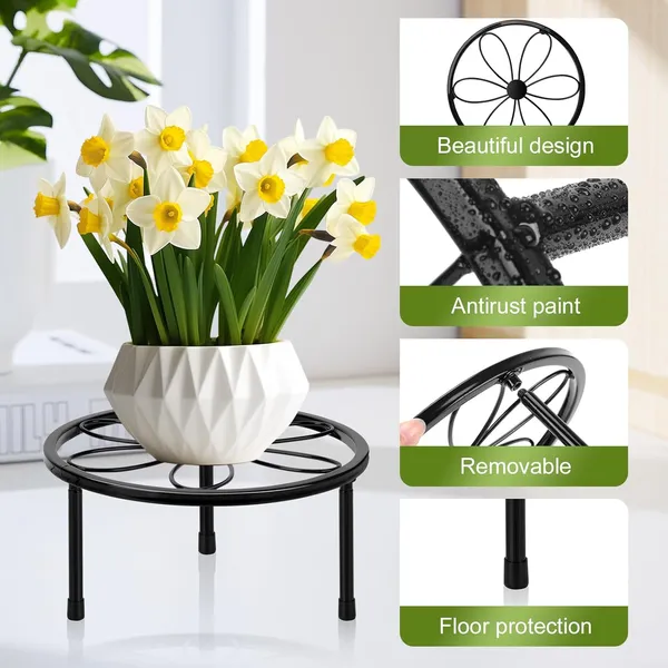 Weston_Crafts_Plant_Stand_Plant_Holder_-_Short_Plant_Riser_for_Garden_Courtyard,_Heavy_Duty_Flower_Stand_for_Multiple_Plant_Indoor_or_Outdoor.