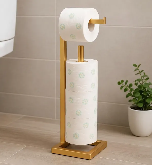 Weston_Crafts_Premium_Gold_Paper_Towel_Holder_Stand_for_Kitchen_&_Bathroom_|_Freestanding_Metal_Tissue_Roll_Holder_with_Storage_|_Modern_Rust-Resistant_Countertop_Organizer