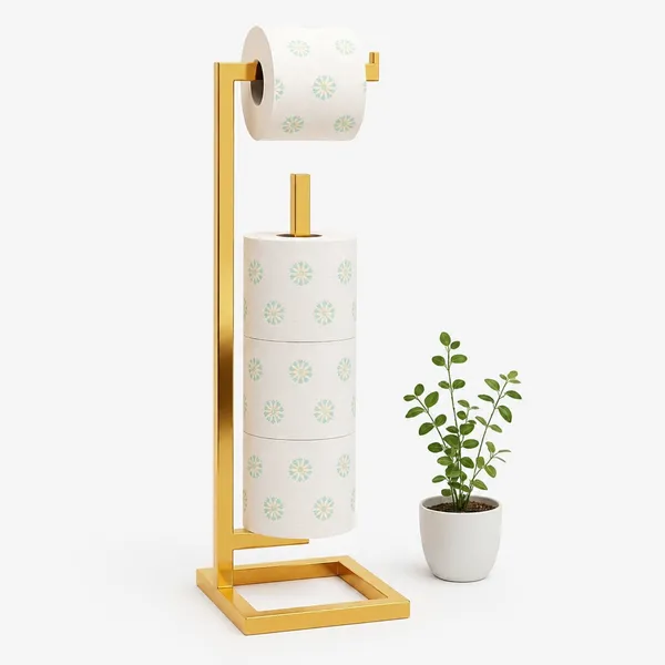 Weston_Crafts_Premium_Gold_Paper_Towel_Holder_Stand_for_Kitchen_&_Bathroom_|_Freestanding_Metal_Tissue_Roll_Holder_with_Storage_|_Modern_Rust-Resistant_Countertop_Organizer