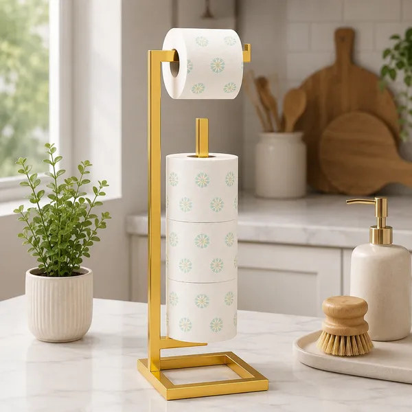 Weston_Crafts_Premium_Gold_Paper_Towel_Holder_Stand_for_Kitchen_&_Bathroom_|_Freestanding_Metal_Tissue_Roll_Holder_with_Storage_|_Modern_Rust-Resistant_Countertop_Organizer