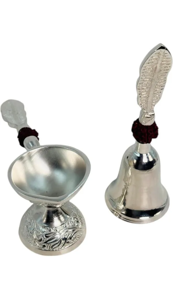 Weston_Crafts_Premium_Silver-Plated_Pooja_Gift_Set_|_Includes_Feather-Design_Hand_Bell_(Ghanti)_&_Decorative_Diya_|_Comes_in_Elegant_Red_Velvet_Presentation_Box_|_Ideal_for_Home_Mandir,_Diwali,_Weddings_&_Spiritual_Gifting