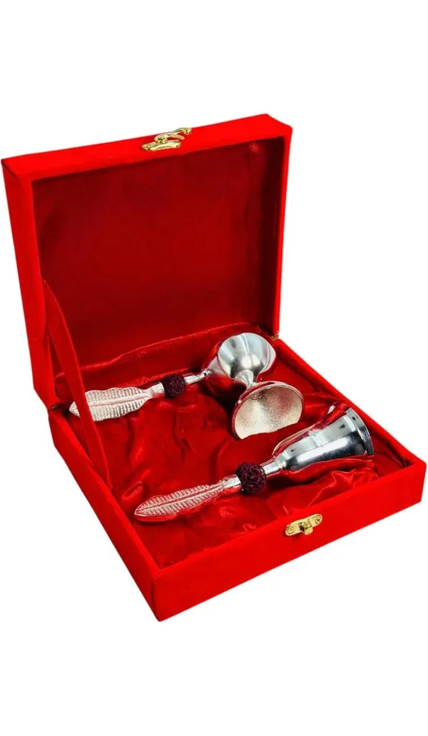 Weston_Crafts_Premium_Silver-Plated_Pooja_Gift_Set_|_Includes_Feather-Design_Hand_Bell_(Ghanti)_&_Decorative_Diya_|_Comes_in_Elegant_Red_Velvet_Presentation_Box_|_Ideal_for_Home_Mandir,_Diwali,_Weddings_&_Spiritual_Gifting