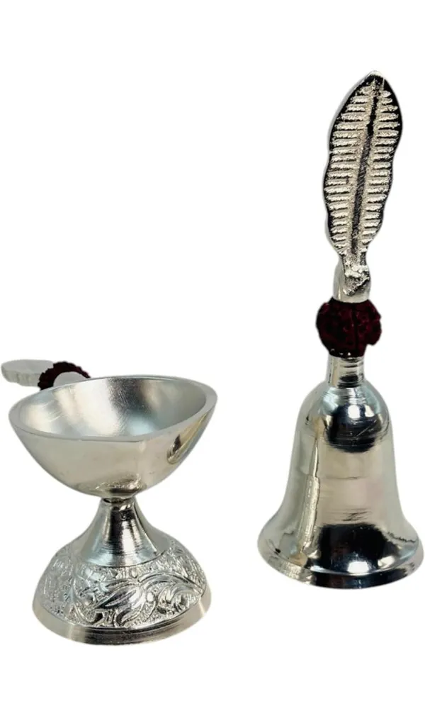 Weston_Crafts_Premium_Silver-Plated_Pooja_Gift_Set_|_Includes_Feather-Design_Hand_Bell_(Ghanti)_&_Decorative_Diya_|_Comes_in_Elegant_Red_Velvet_Presentation_Box_|_Ideal_for_Home_Mandir,_Diwali,_Weddings_&_Spiritual_Gifting