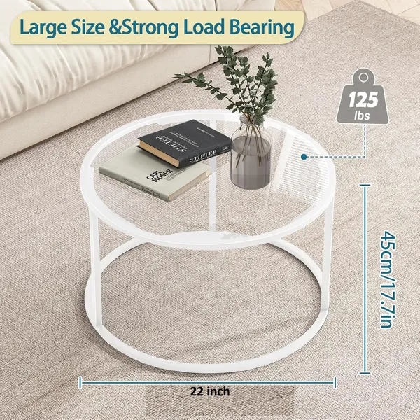 Weston_Crafts_Round_Glass_Coffee_Table_for_Living_Room,Minimalist_Modern_Center_Table_with_Metal_Frame_for_Small_Space,