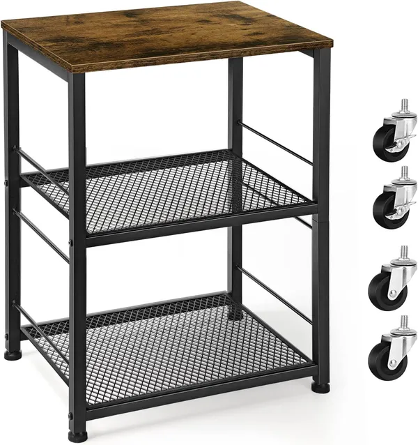 Weston_Crafts_Small_Nightstand_Industrial_Square_End_Table_with_Storage_Shelf_Farmhouse_Sofa_Side_Table_for_Small_Spaces,_Narrow_Bedside_Table_for_Living_Room_Bedroom,_Stable_Metal_Frame,_Rustic_Brown