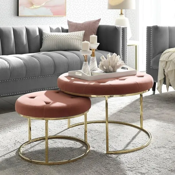 Weston_Crafts__2_Coffee_Table_for_Living_Room,_Button_Tufted_Cocktail_Ottoman_Coffee_Table_with_Velvet_Padded_Seat_Upholstered_Farmhouse_(Pink)
