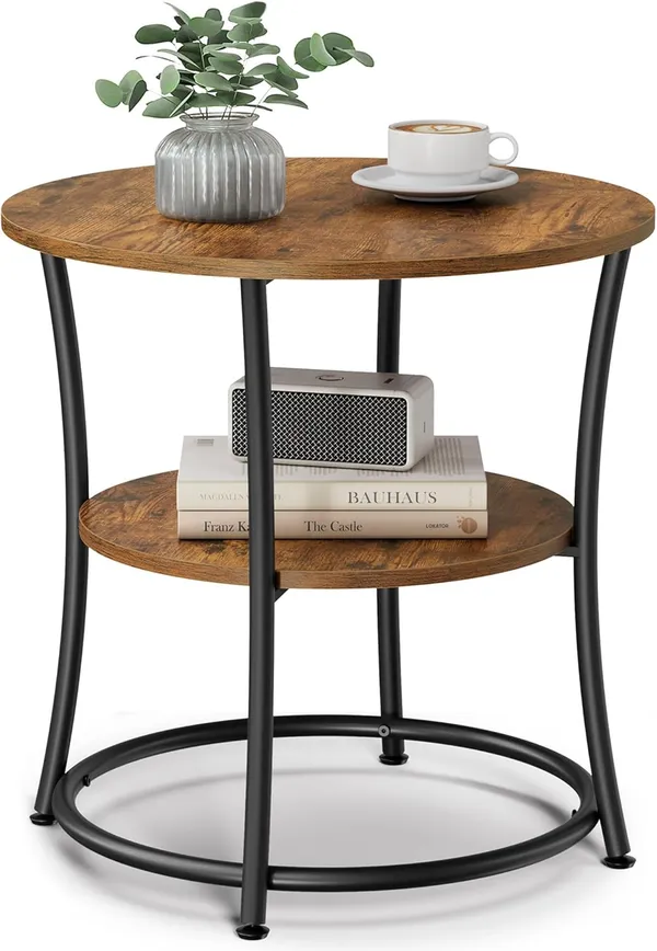 Weston_Crafts__2-Tier_End_Table,_Nightstand_with_Steel_Frame,_Spacious_Top,_for_Small_Spaces,_Living_Room,_Bedroom,_Rustic_Brown_and_Ink_Black