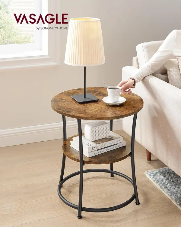 Weston_Crafts__2-Tier_End_Table,_Nightstand_with_Steel_Frame,_Spacious_Top,_for_Small_Spaces,_Living_Room,_Bedroom,_Rustic_Brown_and_Ink_Black