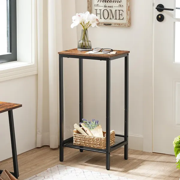 Weston_Crafts__Side_Table,_Industrial_End_Telephone_Table_with_Adjustable_Mesh_Shelves,_for_Living_Room,_Bedroom,_Entryway,_Office,_Rustic_Brown_and_Black