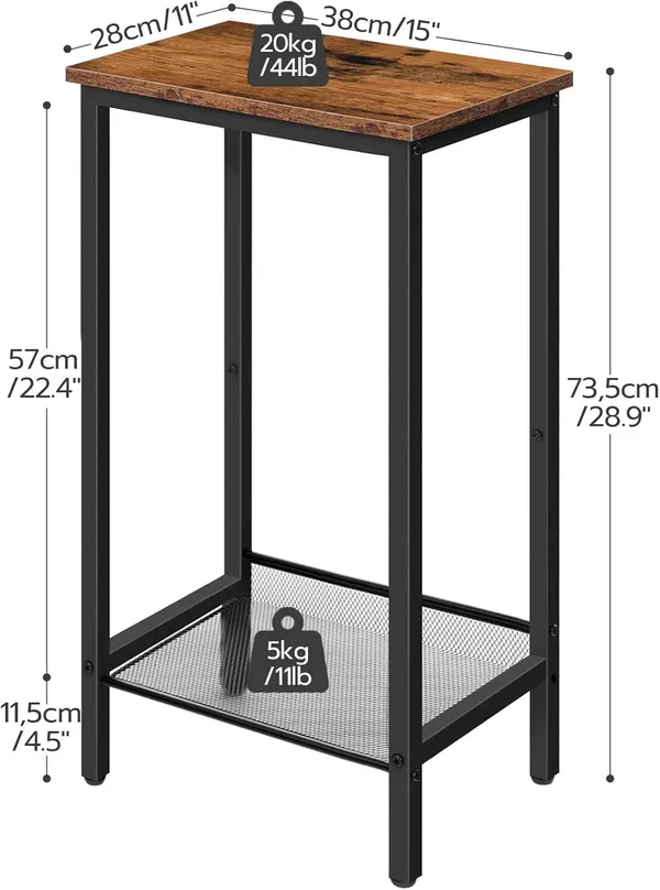 Weston_Crafts__Side_Table,_Industrial_End_Telephone_Table_with_Adjustable_Mesh_Shelves,_for_Living_Room,_Bedroom,_Entryway,_Office,_Rustic_Brown_and_Black