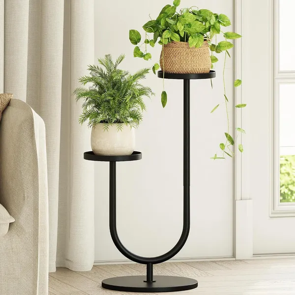 Weston_Crafts_metal_planter_stand_Indoor_Corner_Plant_Stands_2_Tier_Plant_Shelf_for_Tall_Plant_Holder_Black_Plant_Shelves_for_Living_Room_Bedroom_Midcentury_Modern