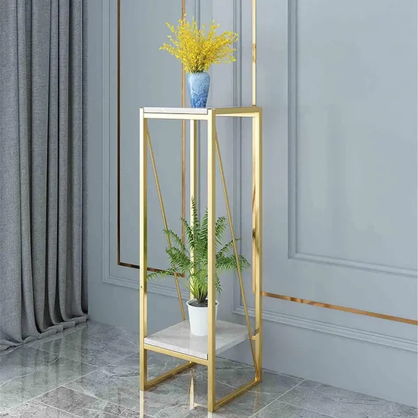 Gold_Side_Table_Corner_Tables_Compact_Metal_Plant_Stand_Flower_Pot_Holder_For_Clinic_Entrance