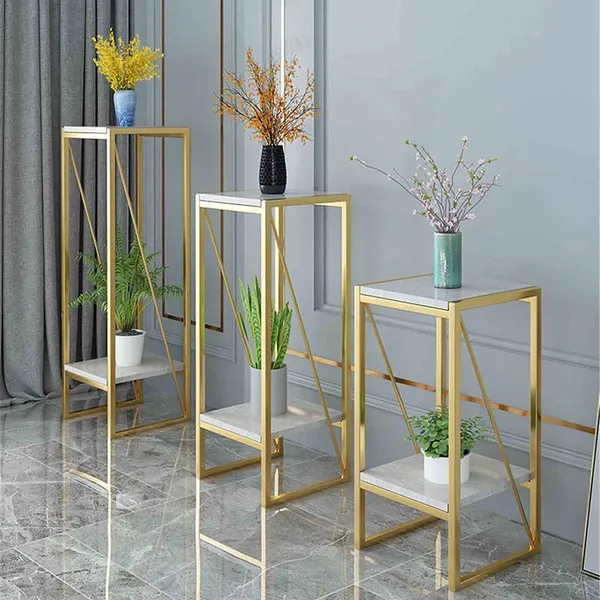 Gold_Side_Table_Corner_Tables_Compact_Metal_Plant_Stand_Flower_Pot_Holder_For_Clinic_Entrance