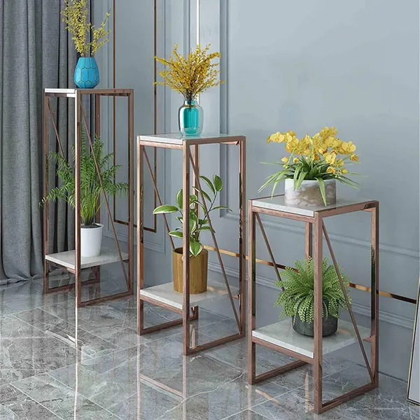 Gold_Side_Table_Corner_Tables_Compact_Metal_Plant_Stand_Flower_Pot_Holder_For_Clinic_Entrance