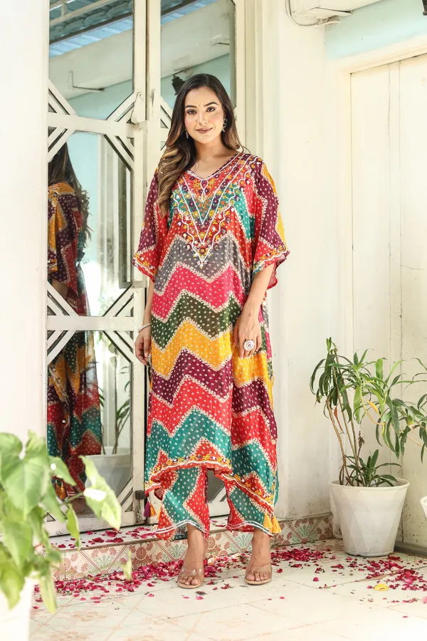 Chinnon_Regular_Fit_Solid_Kaftan_And_Pant_Set_For_WomenChinnon_Regular_Fit_Solid_Kaftan_And_Pant_Set_For_Women