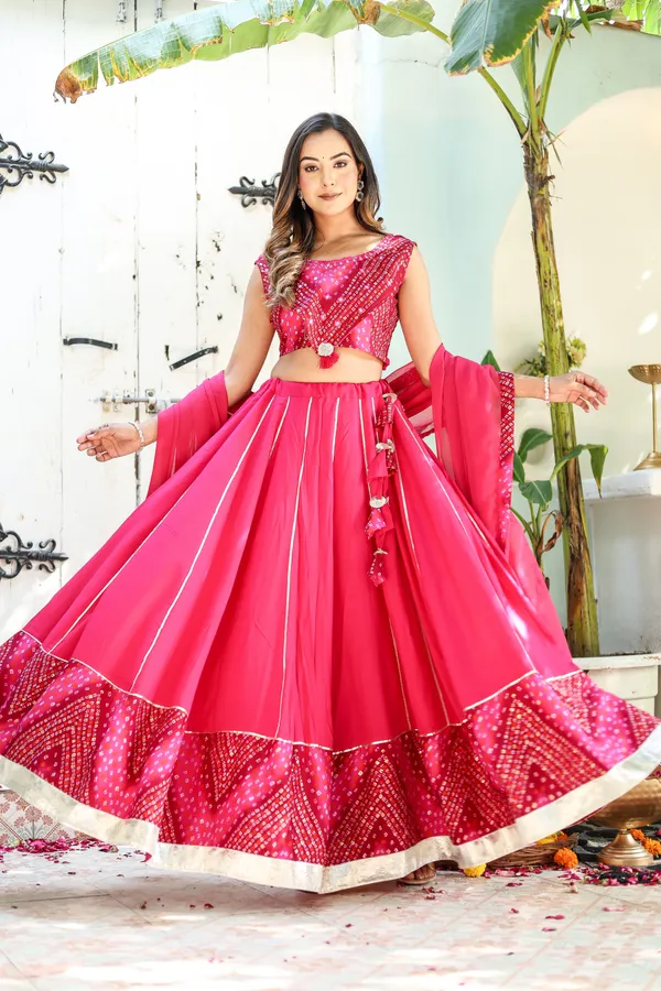 Pink_Rayon_Printed_Lehenga_Choli_Set