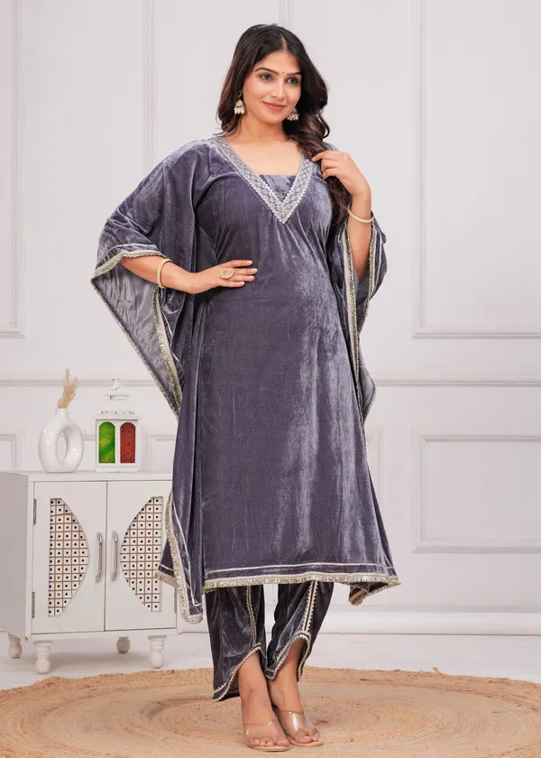 Grey_Gota_Patti_Work_Premium_Velvet_Suit_Set_For_Women