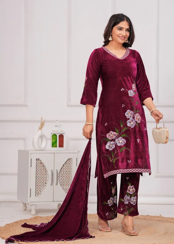 Wine_Gota_Patti_Work_Premium_Velvet_Suit_Set_for_Women