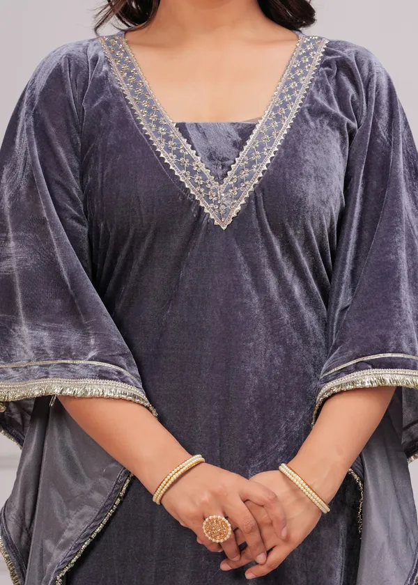 Grey_Gota_Patti_Work_Premium_Velvet_Suit_Set_For_Women