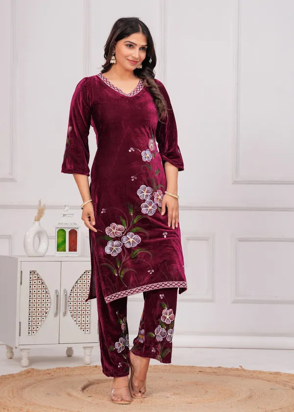 Wine_Gota_Patti_Work_Premium_Velvet_Suit_Set_for_Women