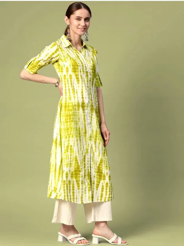 Green_Cotton_Regular_Fit_Solid_Kurta_And_Palazzo_Set_For_Women