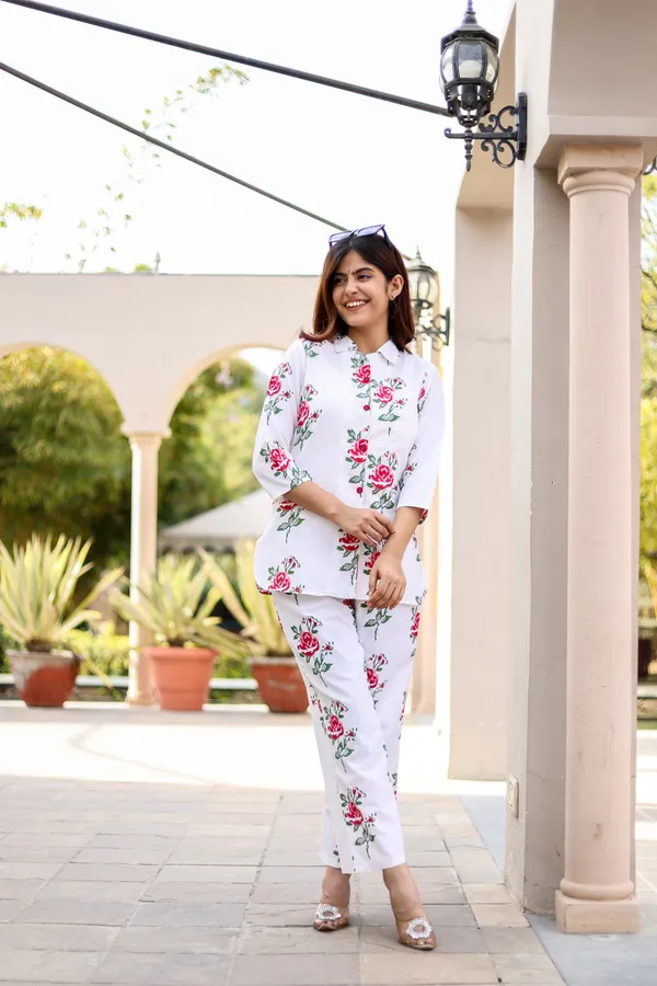 White_Cotton_Printed_Regular_Fit_Solid_Co-Ord_Set_For_Women