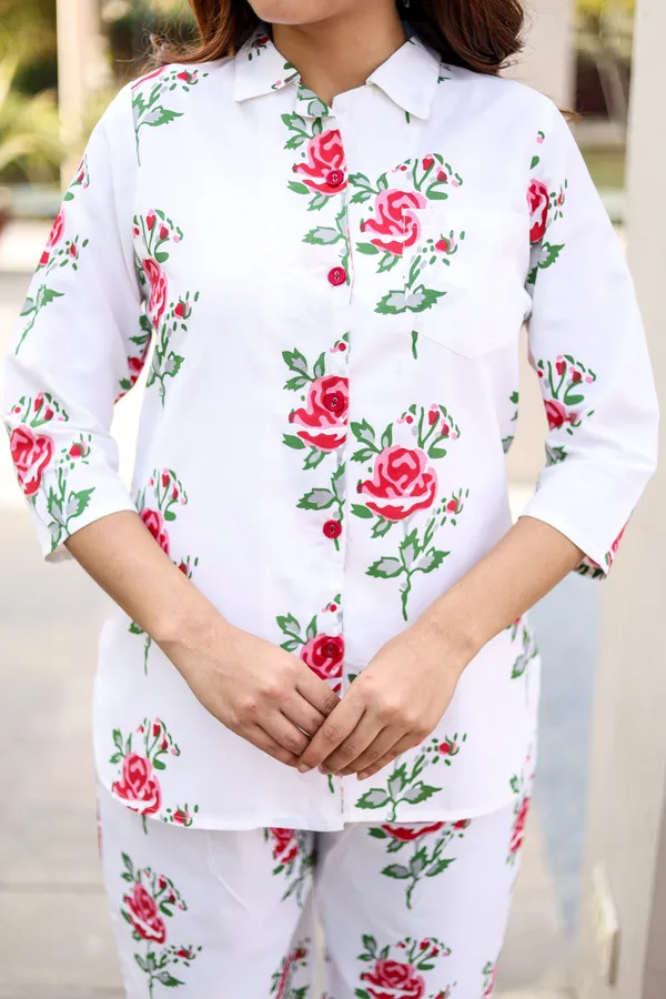 White_Cotton_Printed_Regular_Fit_Solid_Co-Ord_Set_For_Women