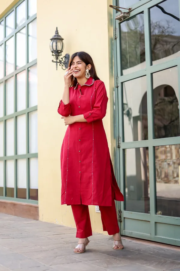 Red_Cotton_Red_Kurta_and_Pant_set