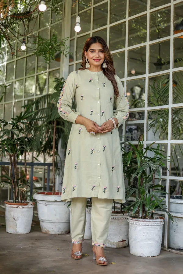 Grey_Embroidery_Work_Cotton_Kurta_or_Pant_Set