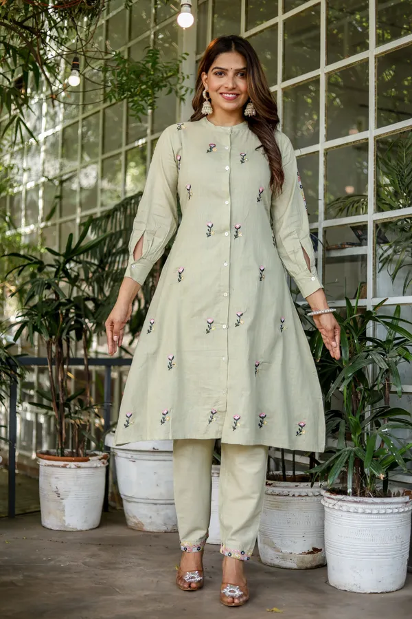 Grey_Embroidery_Work_Cotton_Kurta_or_Pant_Set