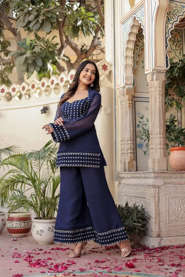 Women_Georgette_Top_And_Sharara_Set_(Blue)