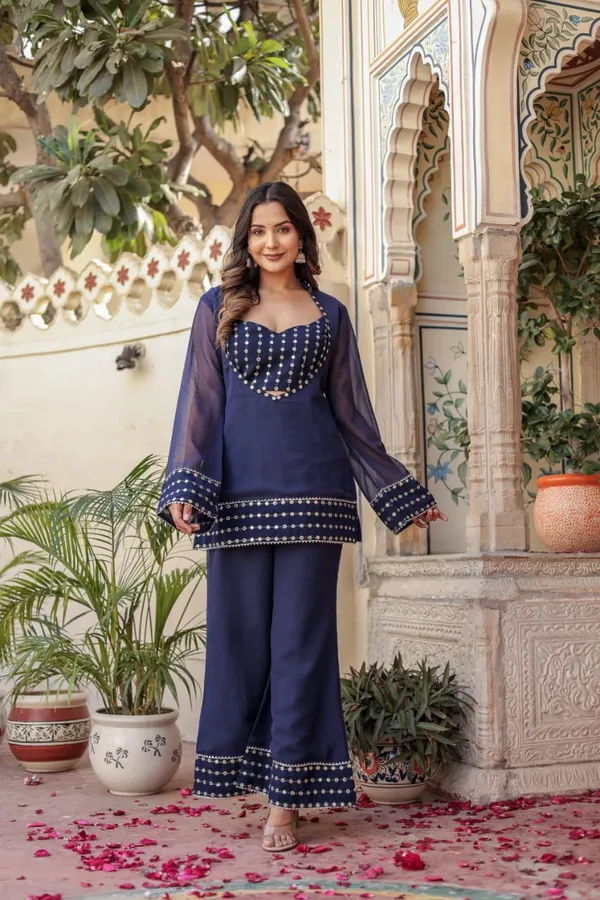 Women_Georgette_Top_And_Sharara_Set_(Blue)