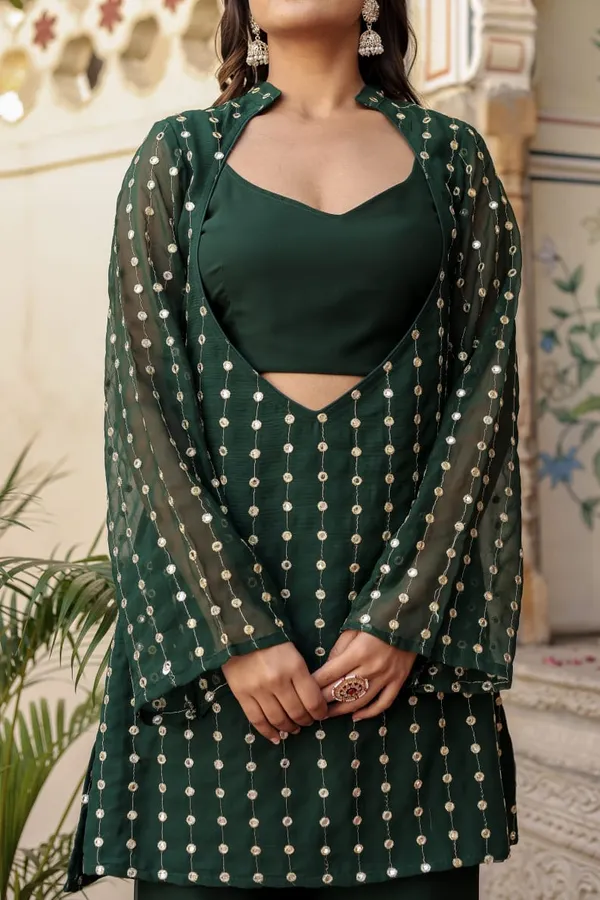Women_Georgette_Top_And_Sharara_Set_(Green)