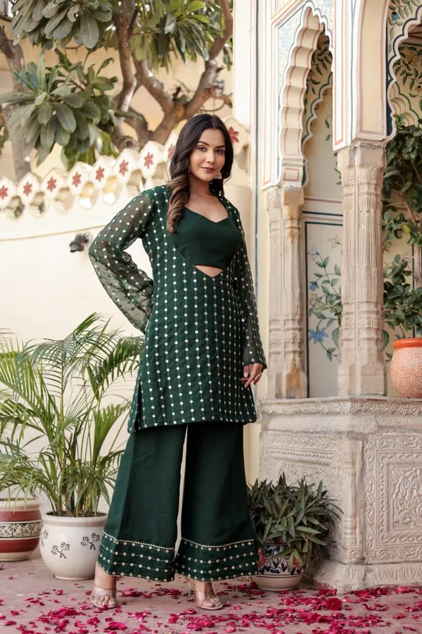 Women_Georgette_Top_And_Sharara_Set_(Green)