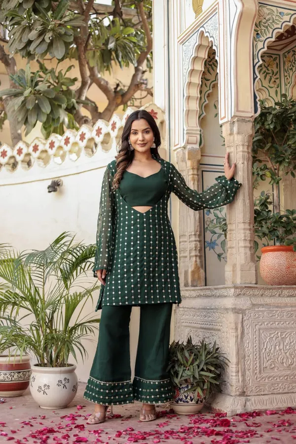 Women_Georgette_Top_And_Sharara_Set_(Green)