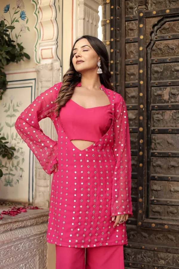 Women_Georgette_Top_And_Sharara_Set_(Pink)