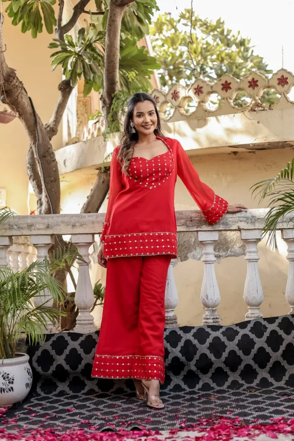 Women_Georgette_Top_And_Sharara_Set_(Red)