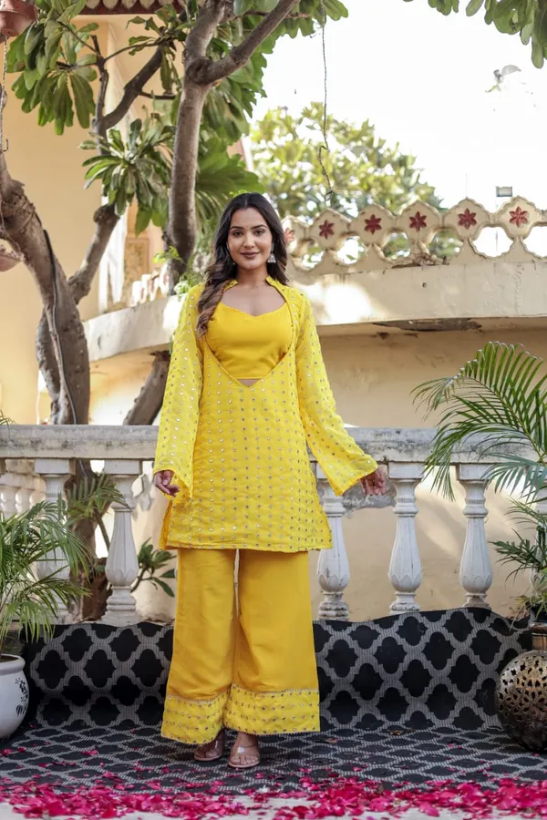 Women_Georgette_Top_And_Sharara_Set_(Yellow)