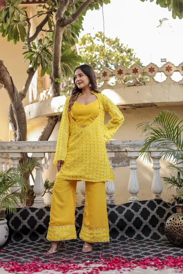 Women_Georgette_Top_And_Sharara_Set_(Yellow)