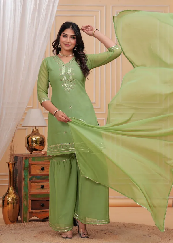 Women_Green_Cotton_Gota_Patti_Work_Sharara_Suits