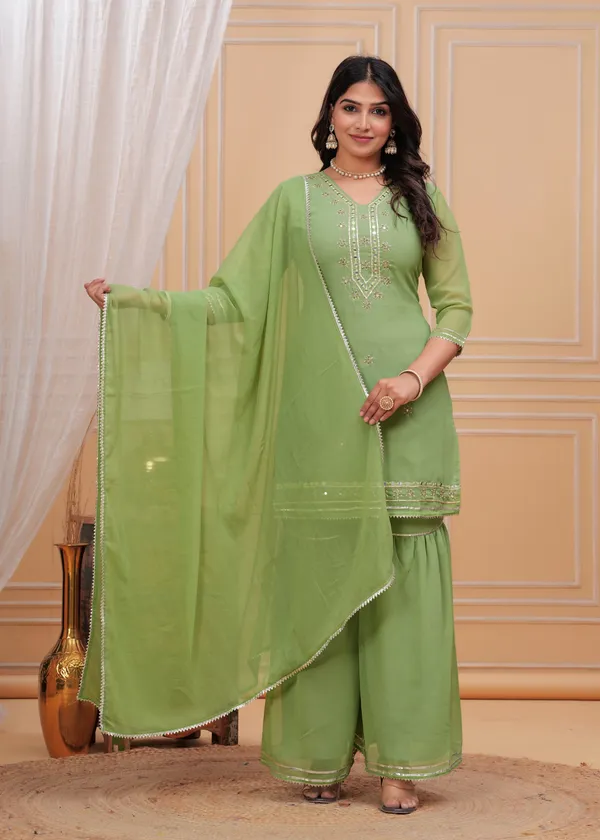 Women_Green_Cotton_Gota_Patti_Work_Sharara_Suits