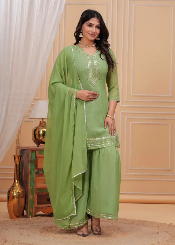 Women_Green_Cotton_Gota_Patti_Work_Sharara_Suits