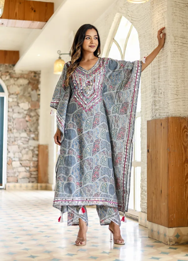 Grey_Chinnon_Regular_Fit_Solid_Kaftan_And_Pant_Set_For_Women