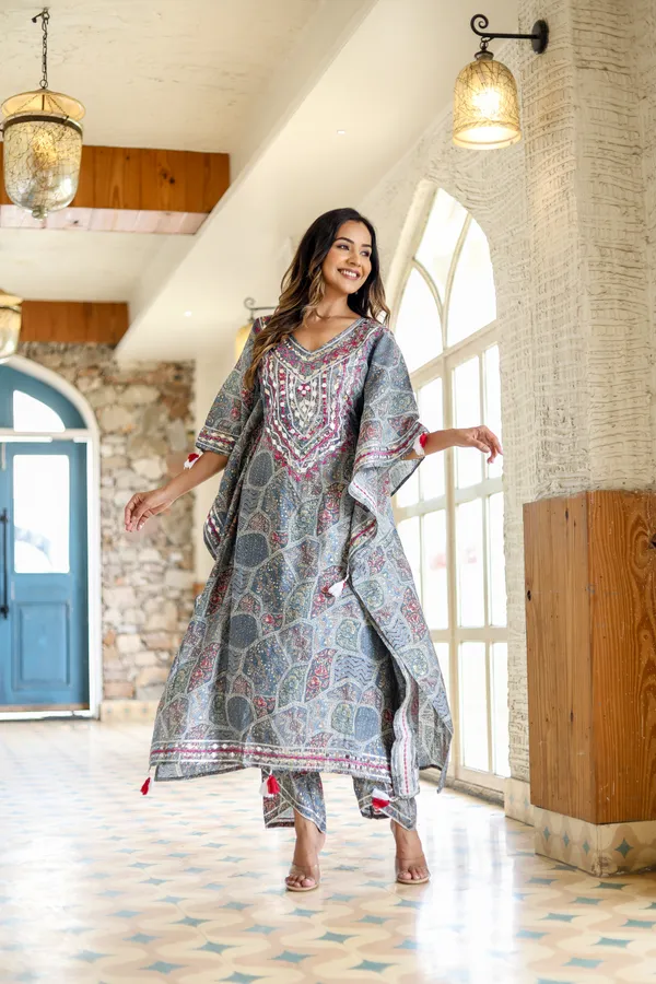 Grey_Chinnon_Regular_Fit_Solid_Kaftan_And_Pant_Set_For_Women