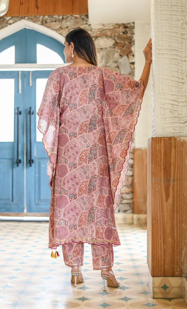 Pink_Chinnon_Regular_Fit_Solid_Kaftan_And_Pant_Set_For_Women