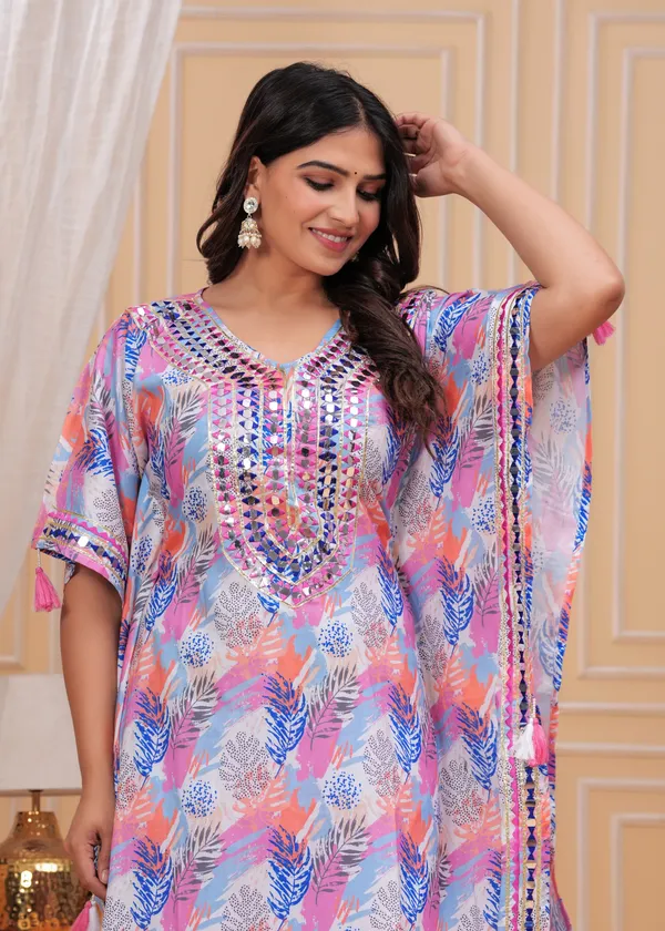 Women_Printed_or_Gota_Patti_Work_Kaftan_Set