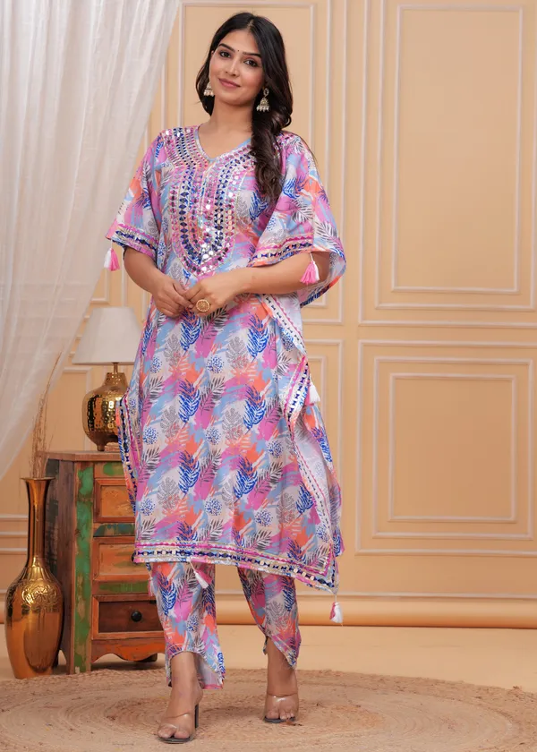 Women_Printed_or_Gota_Patti_Work_Kaftan_Set