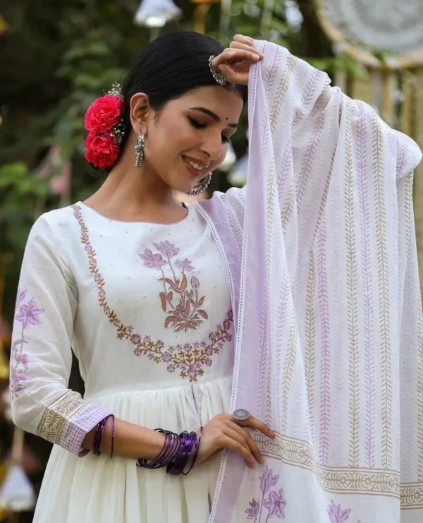 Purple_Rayon_Printed_Kurta_And_Pant_or_Dupatta_Set