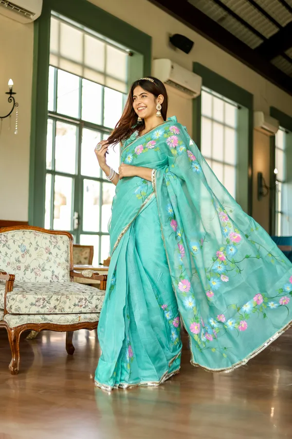 Sky_Blue_Ready_To_Wear_Kota_Doriya__Saree_For_Women